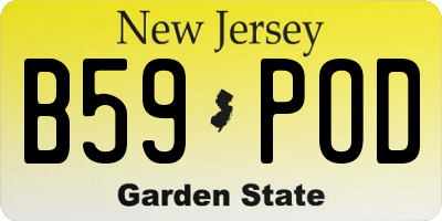 NJ license plate B59POD