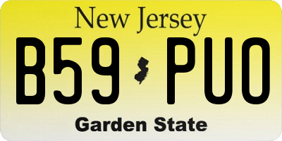 NJ license plate B59PUO