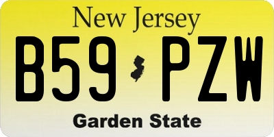 NJ license plate B59PZW