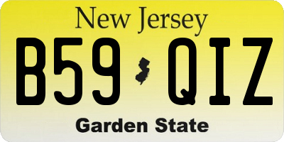 NJ license plate B59QIZ