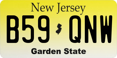 NJ license plate B59QNW