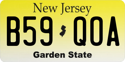 NJ license plate B59QOA