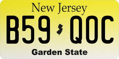 NJ license plate B59QOC