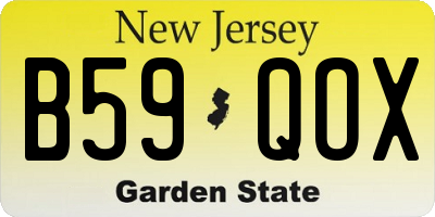 NJ license plate B59QOX