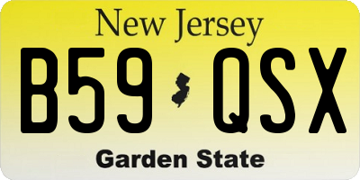 NJ license plate B59QSX