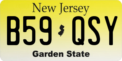 NJ license plate B59QSY