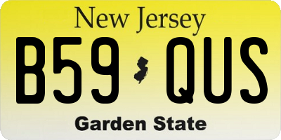 NJ license plate B59QUS