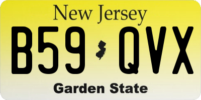 NJ license plate B59QVX
