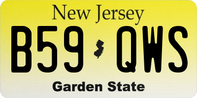 NJ license plate B59QWS