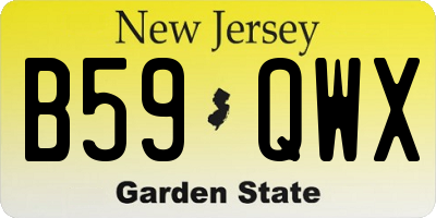 NJ license plate B59QWX