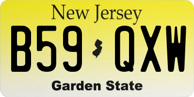 NJ license plate B59QXW
