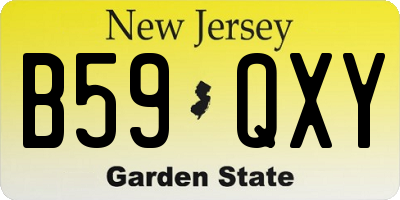 NJ license plate B59QXY