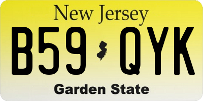 NJ license plate B59QYK