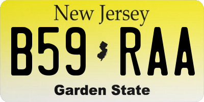 NJ license plate B59RAA