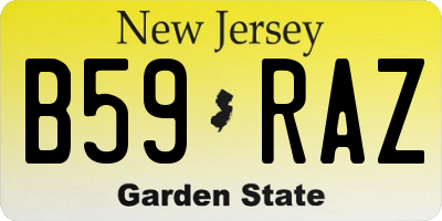 NJ license plate B59RAZ