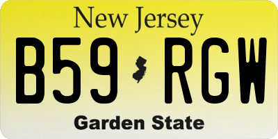 NJ license plate B59RGW