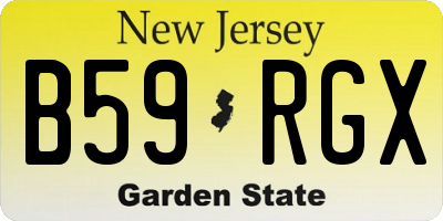 NJ license plate B59RGX