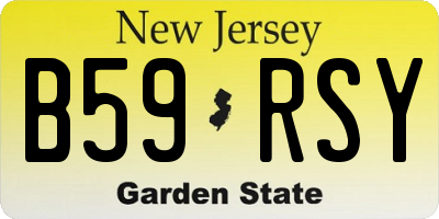 NJ license plate B59RSY