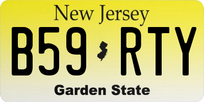 NJ license plate B59RTY