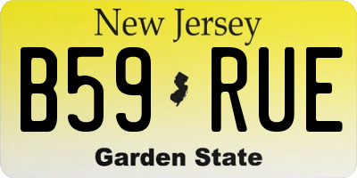 NJ license plate B59RUE