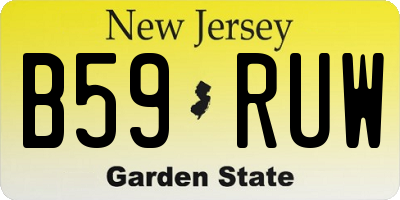 NJ license plate B59RUW