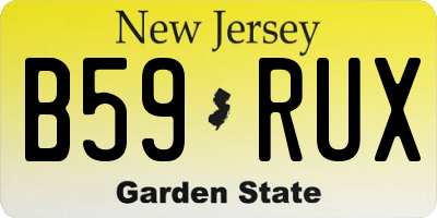 NJ license plate B59RUX