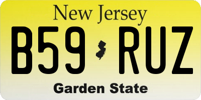 NJ license plate B59RUZ