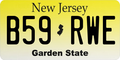 NJ license plate B59RWE