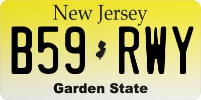 NJ license plate B59RWY