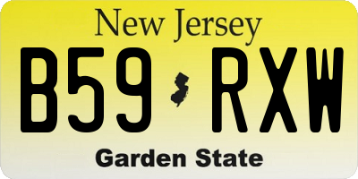 NJ license plate B59RXW