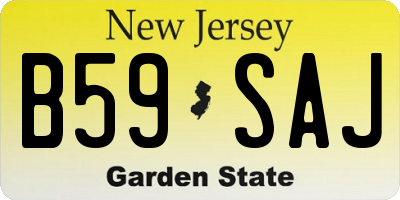NJ license plate B59SAJ