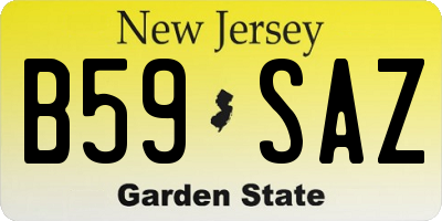 NJ license plate B59SAZ