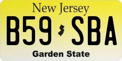 NJ license plate B59SBA