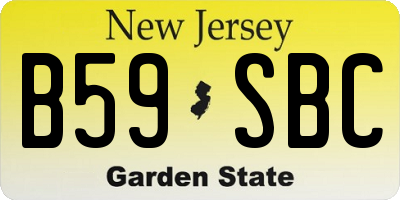 NJ license plate B59SBC