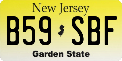 NJ license plate B59SBF