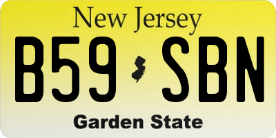NJ license plate B59SBN