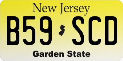 NJ license plate B59SCD