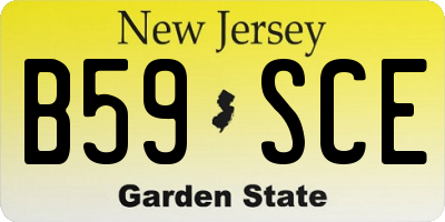 NJ license plate B59SCE