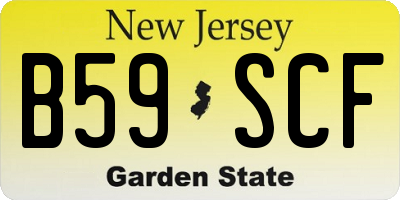 NJ license plate B59SCF