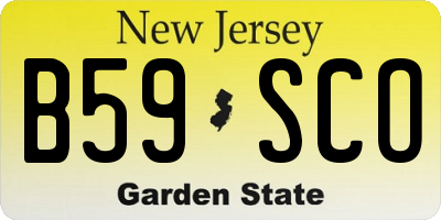 NJ license plate B59SCO