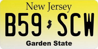 NJ license plate B59SCW