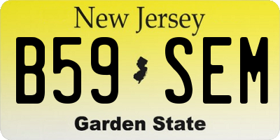 NJ license plate B59SEM
