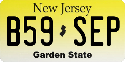 NJ license plate B59SEP