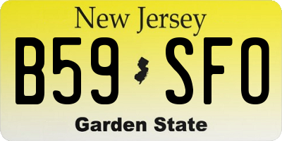 NJ license plate B59SFO