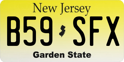 NJ license plate B59SFX