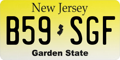 NJ license plate B59SGF