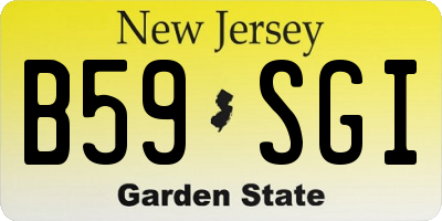 NJ license plate B59SGI