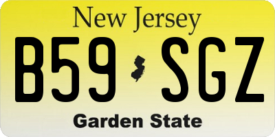 NJ license plate B59SGZ