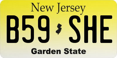 NJ license plate B59SHE