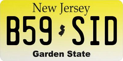 NJ license plate B59SID